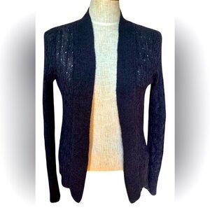 Banana republic metallic dark blue mohair open weave sweater size L worn once,